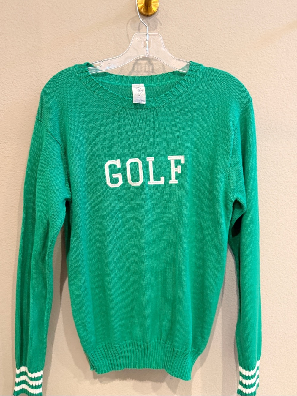 The Bubble Golf Sweater Green Varsity Knit Pullover Medium - Picture 2 of 6